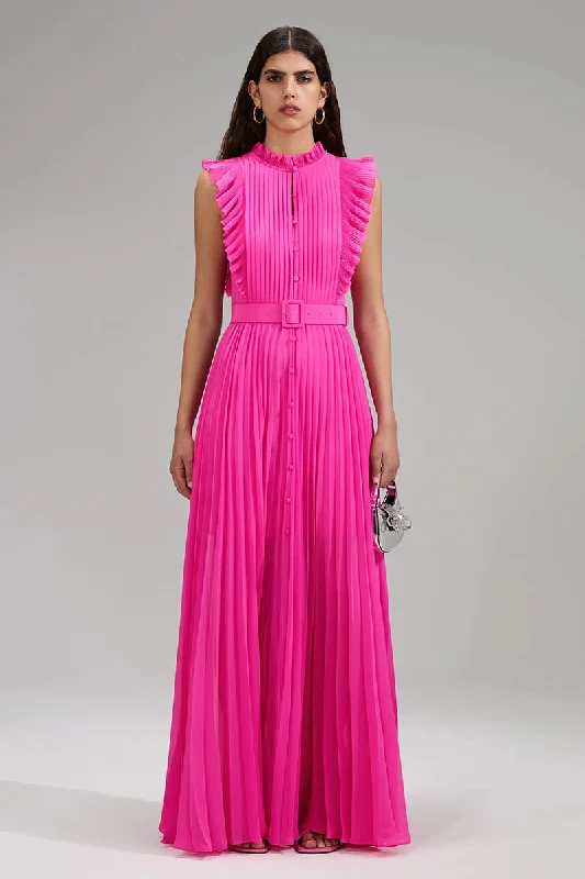 Aries Pleated Maxi Dress