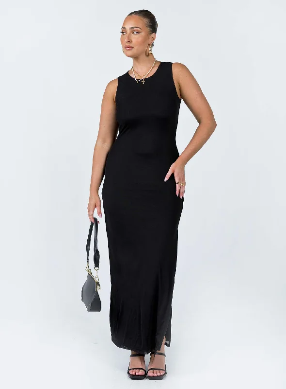 Brenly Mesh Maxi Dress Black