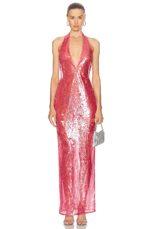 Confident Shine Sequin Backless Maxi Dress