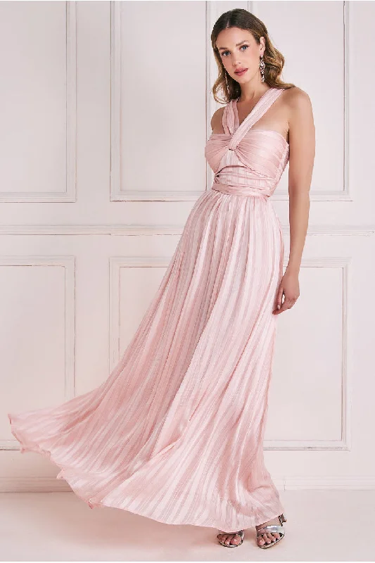 Goddiva Crossover Multiway Maxi Dress - Blush