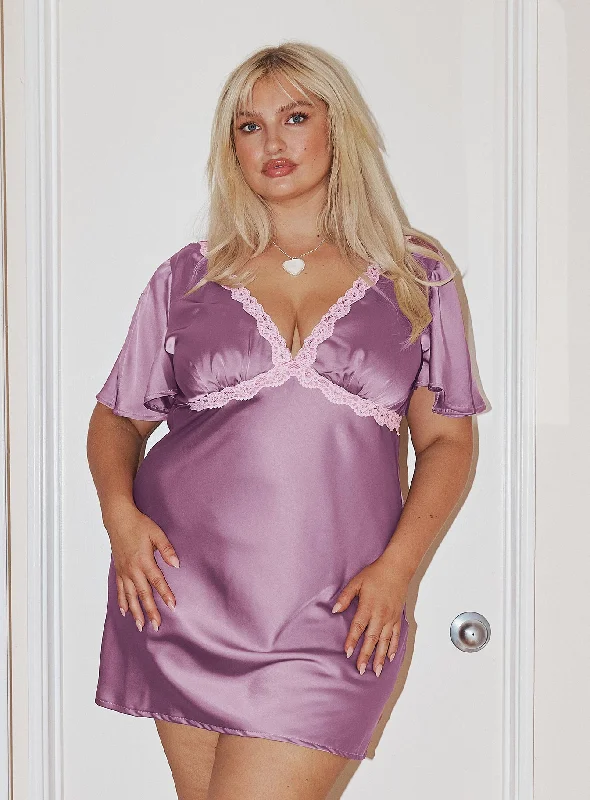 Jaron Mini Dress Mauve Curve