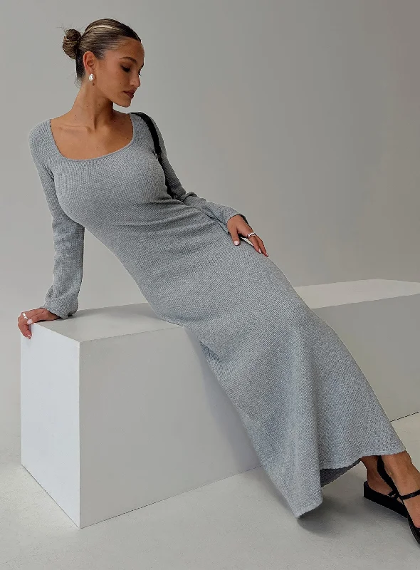 Kattan Long Sleeve Maxi Dress Grey