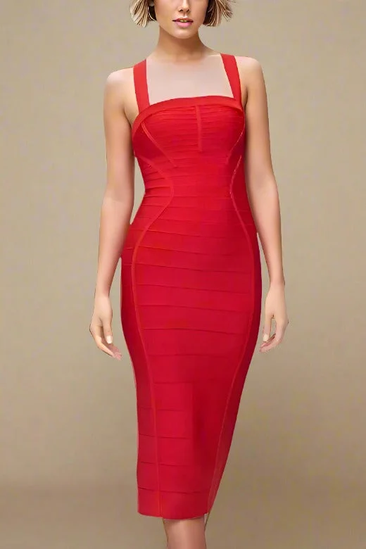 Kendall Bandage Midi Dress - Lipstick Red