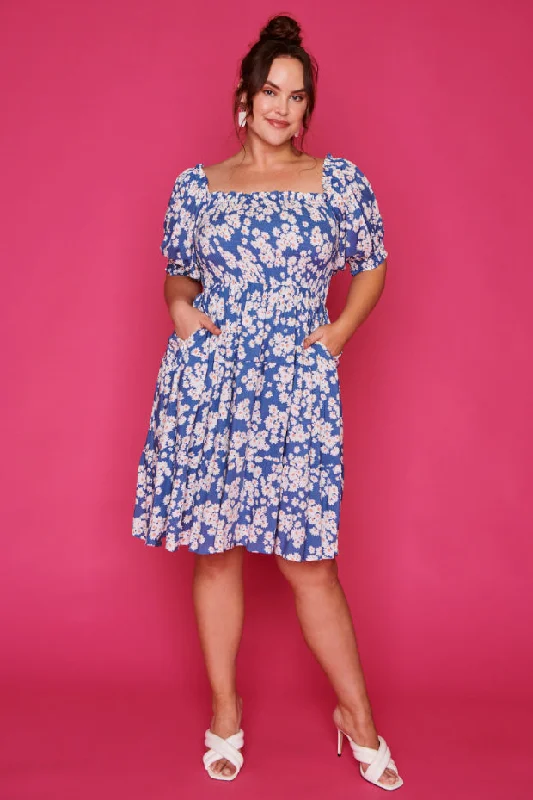 Nyla Blue Daisy Dress