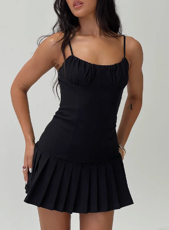 The Gamble Corset Mini Dress Black