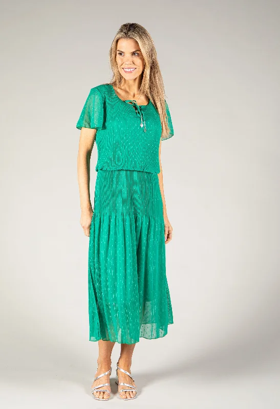 Tie Neck Midi Dress